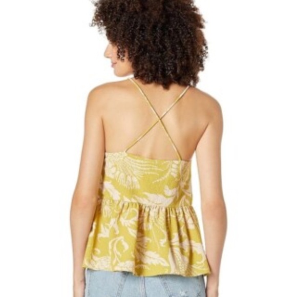 Ted Baker Mahbel Textured Floral Cami Top in Yellow Peplum size 1 - Picture 2 of 12